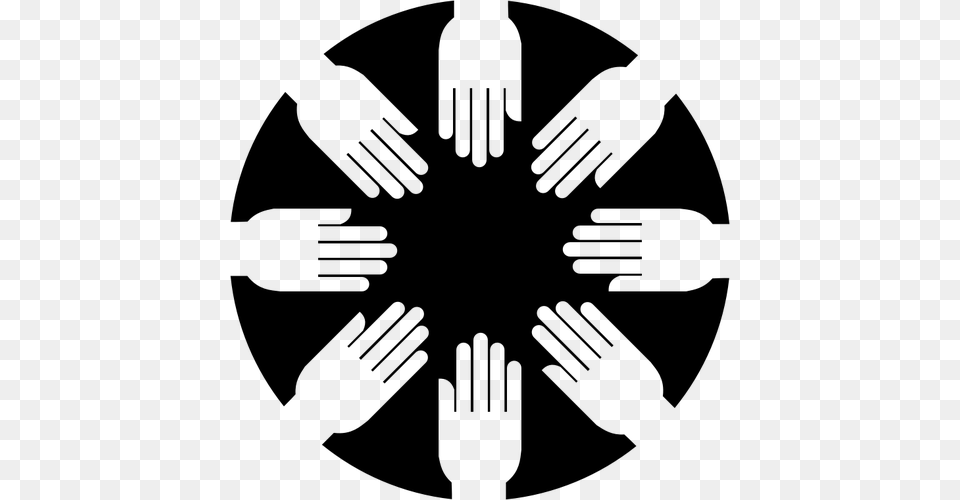 Cooperation Hands In Black And White, Gray Free Png Download