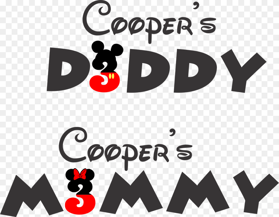 Coopers Daddy Coopers Mommy Mickey Mouse Mikiegeres Httrkpek, Text, Face, Head, Person Png Image