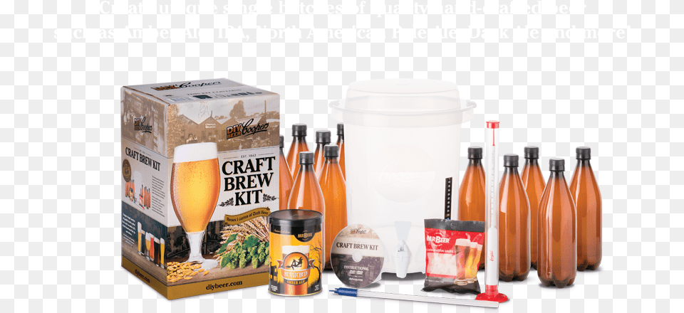 Coopers Diy Home Brewing Craft Beer Kit 2 Gallon, Alcohol, Beverage, Bottle, Beer Bottle Free Transparent Png