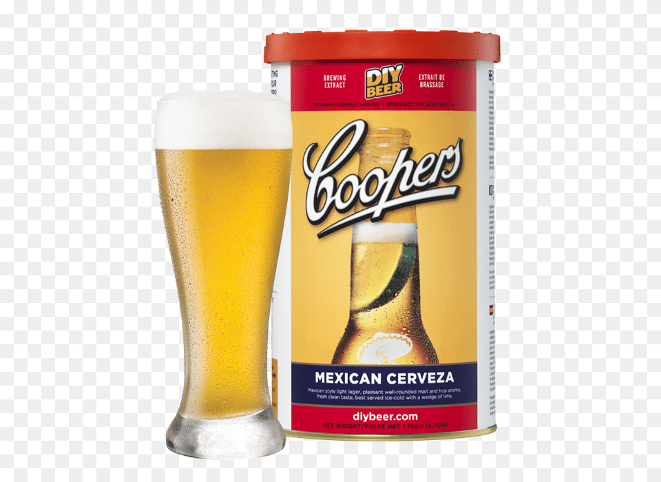 Coopers International Series Mexican Cerveza Beer Tin Kit, Alcohol, Beverage, Glass, Lager Free Png Download