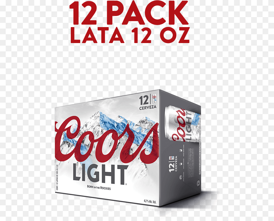 Coors 12 Pack Lata Caja De Coors Light, Advertisement, Beverage, Coke, Soda Png