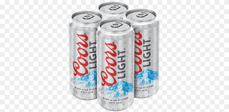 Coors Light 16oz 4pk Cn Coors Light 4 Pack, Can, Tin, Beverage, Coke Free Png