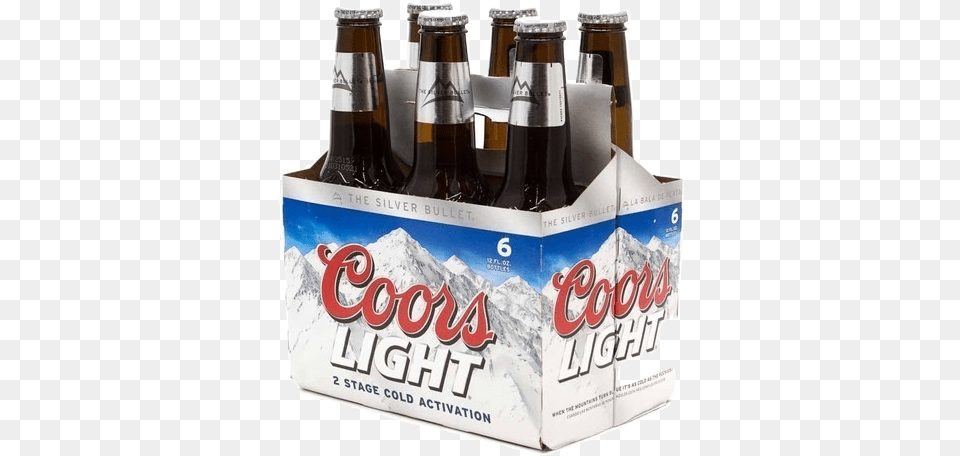 Coors Light Beer 6 Pack Of Coors Light, Alcohol, Beer Bottle, Beverage, Bottle Png