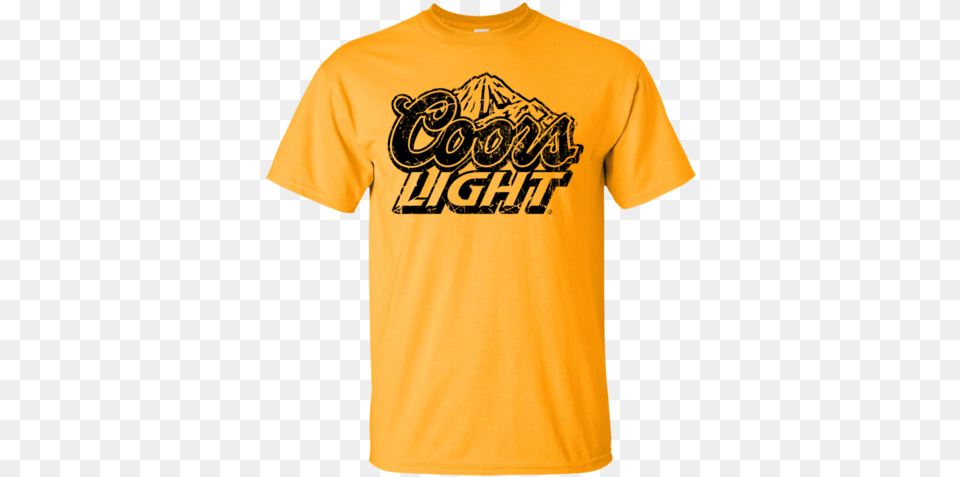 Coors Light Beer T Shirt Custom Designed Black Worn Label, Clothing, T-shirt Free Png Download