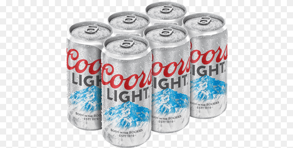 Coors Light Coors Light Six Pack, Can, Tin, Beverage, Soda Free Png Download