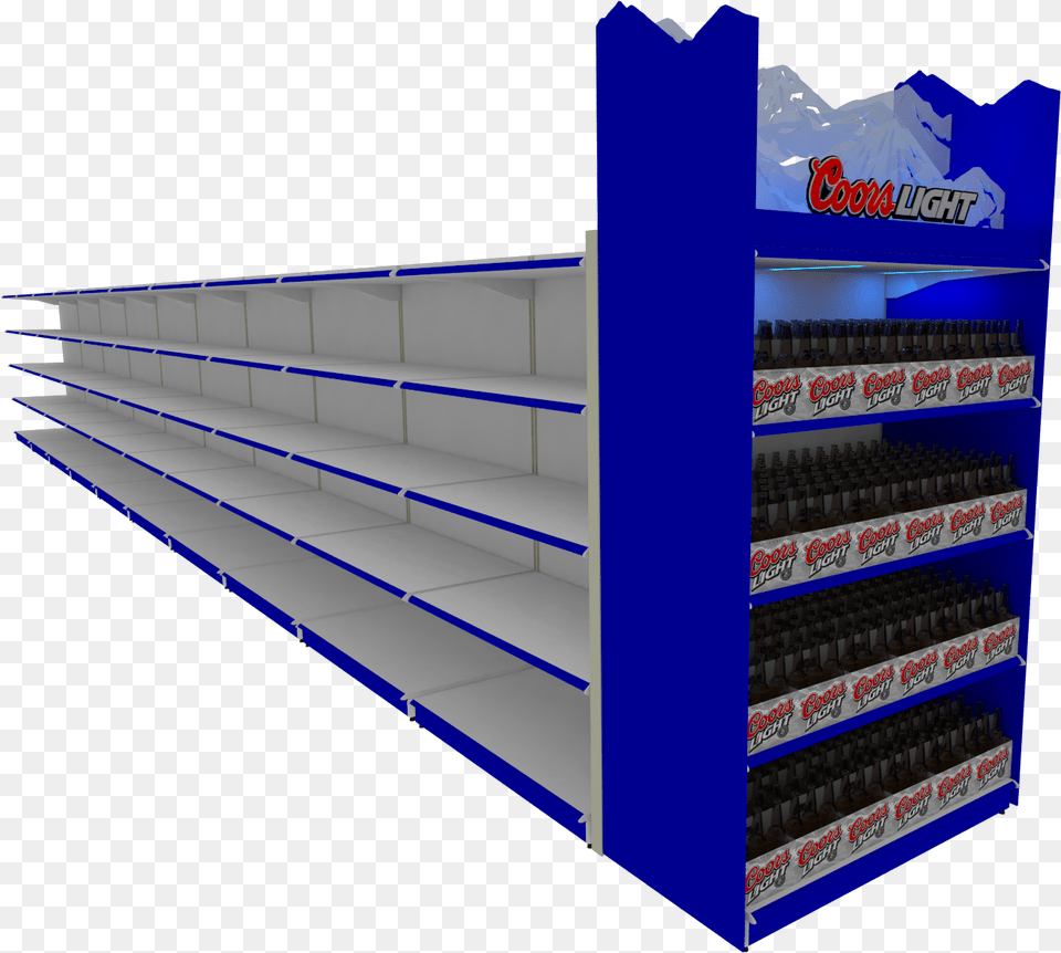 Coors Light Supermarket End Cap Shelf, Furniture Free Png Download