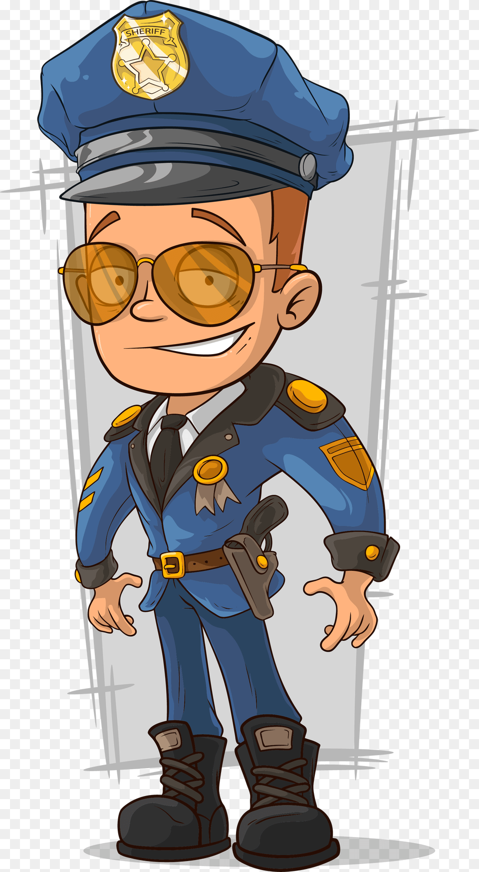 Cop Drawing Person Huge Freebie For Powerpoint Police Officer Cartoon, Publication, Baby, Book, Captain Free Png Download