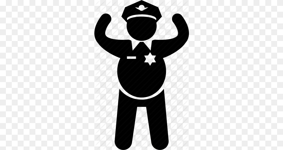 Cop Fat Muscle Muscular Police Policeman Strong Icon, Accessories, Formal Wear, Tie Free Transparent Png