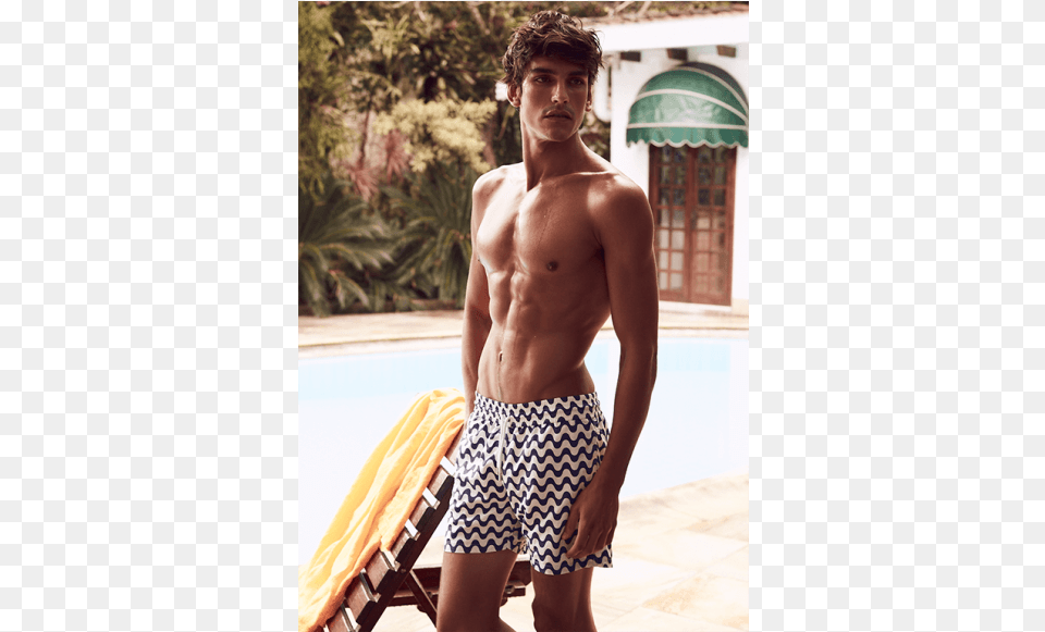 Copacabana Sports Swim Shorts In Aqua Blue From Frescobol Barechested, Beachwear, Clothing, Adult, Male Png