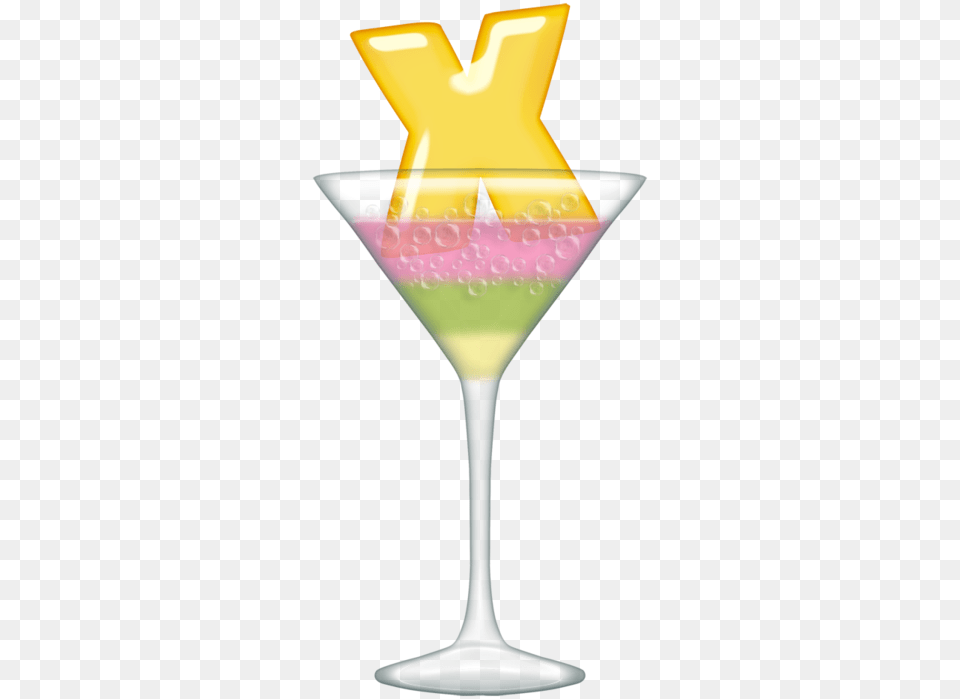Copas Con Iniciales Cocktail Of Letters, Alcohol, Beverage, Martini Free Png Download