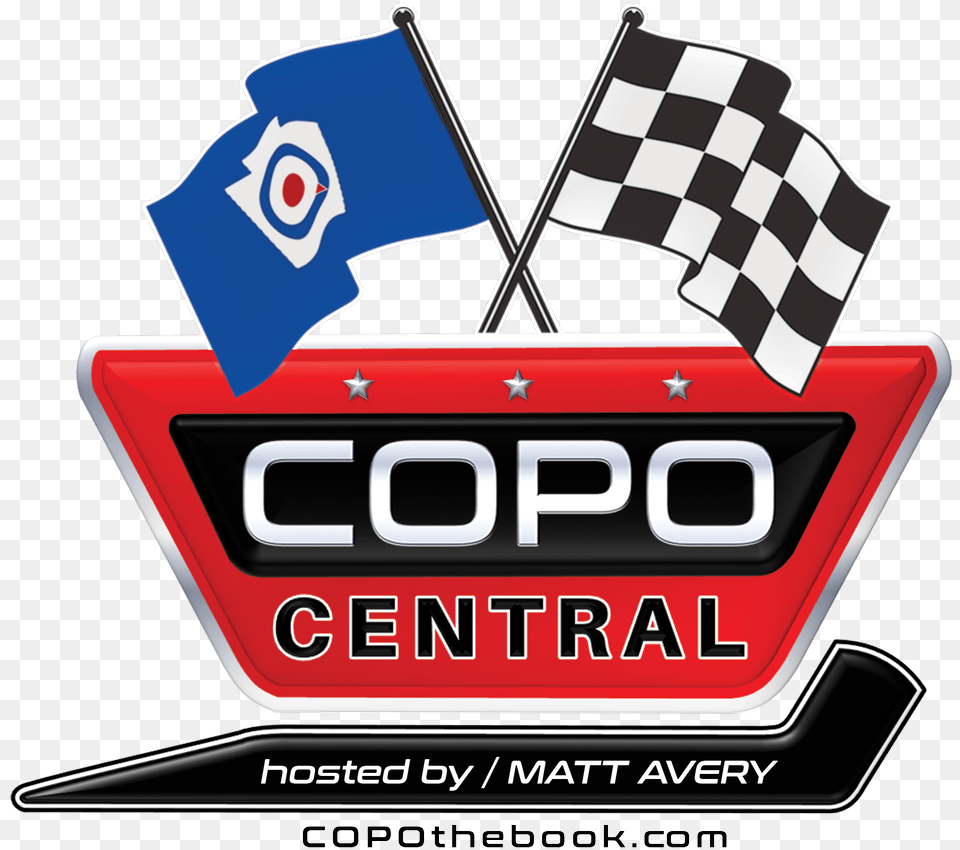 Copo Central Celebrates Chevyquots Ultimate Musclecars Black And White Square Flag, Emblem, Symbol, Logo, Car Png Image