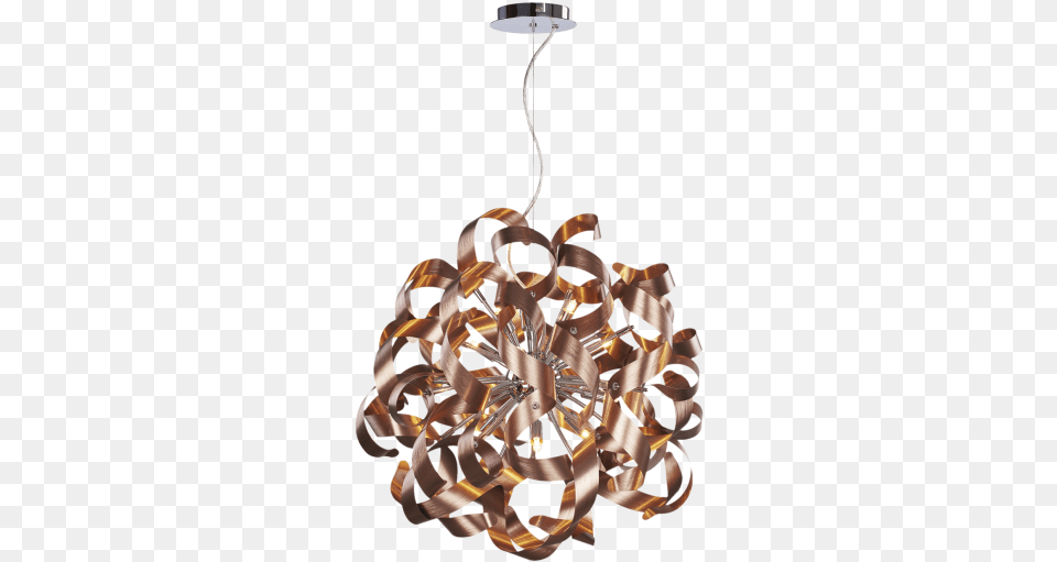 Copper Ribbon Ceiling Light, Chandelier, Lamp Png