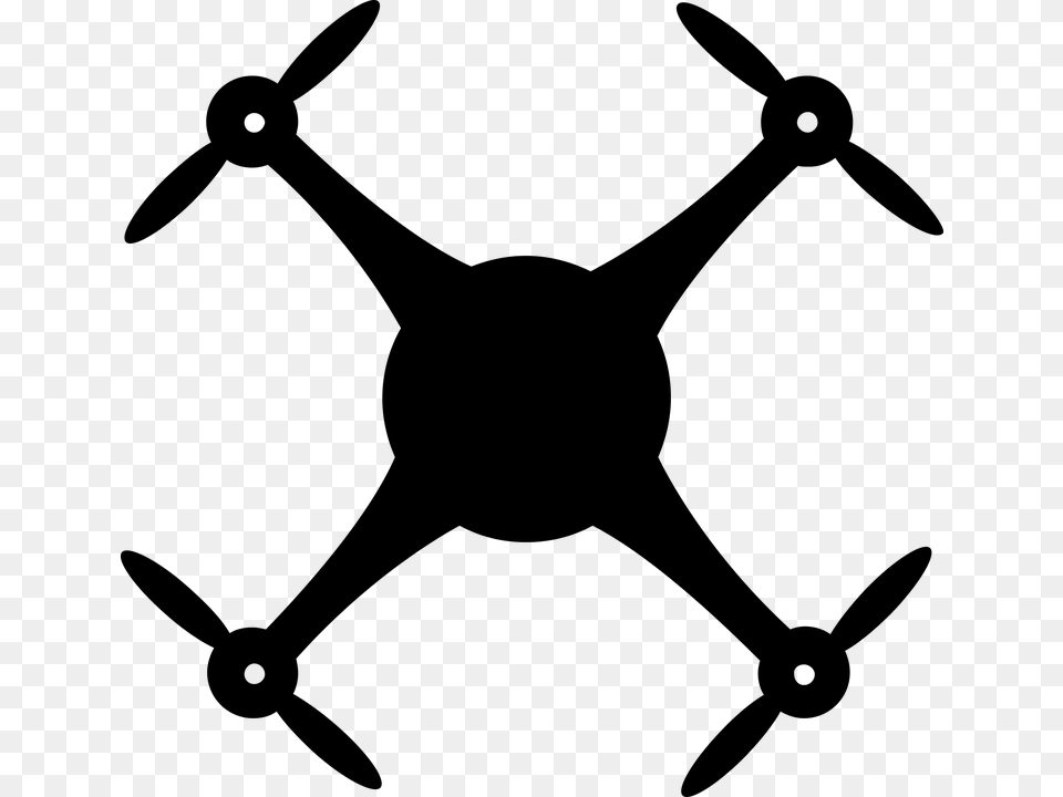 Copter Drone Float Hover Quad Clip Art Drone, Gray Free Transparent Png