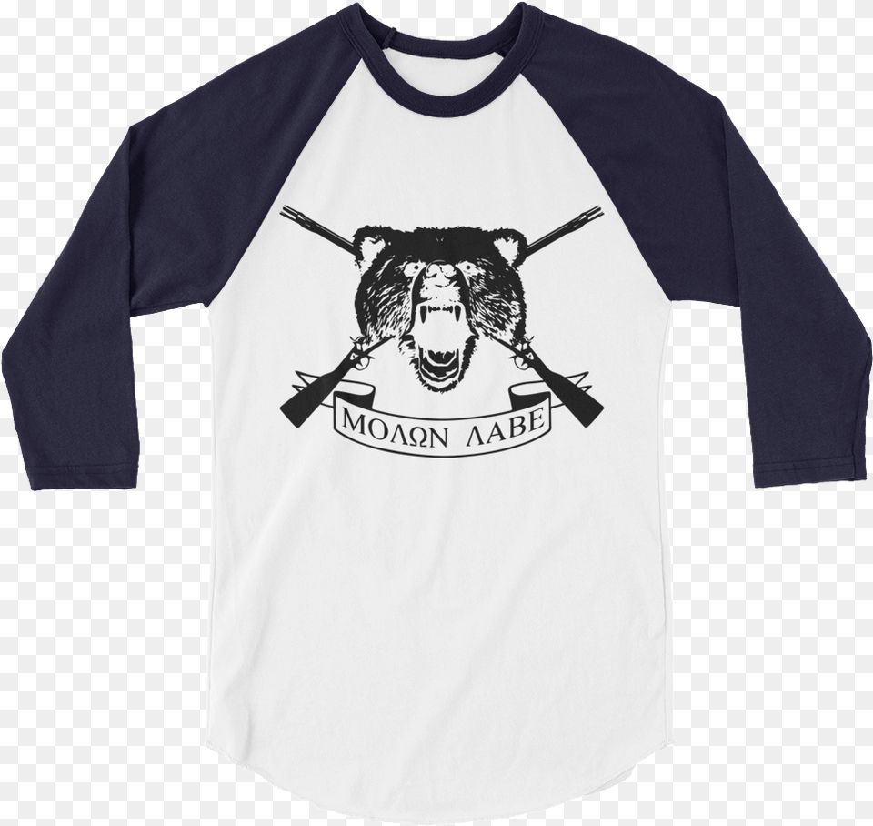 Copy Of Bear Amp Rifles Molon Labe Come And Take It Raglan Royale With Cheese Shirt, Clothing, Long Sleeve, Sleeve, T-shirt Png