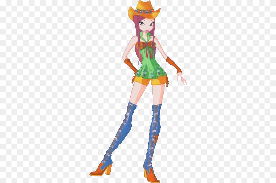 Copy Of Winx Fairies Roxy Cowgirl Winx Club Roxy Cowgirl, Clothing, Costume, Person, Book Png Image