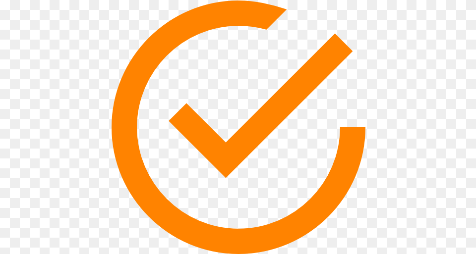 Copy Protection Solution For Mql Scripts Orange Tick Logo In Circle, Symbol, Sign Png Image