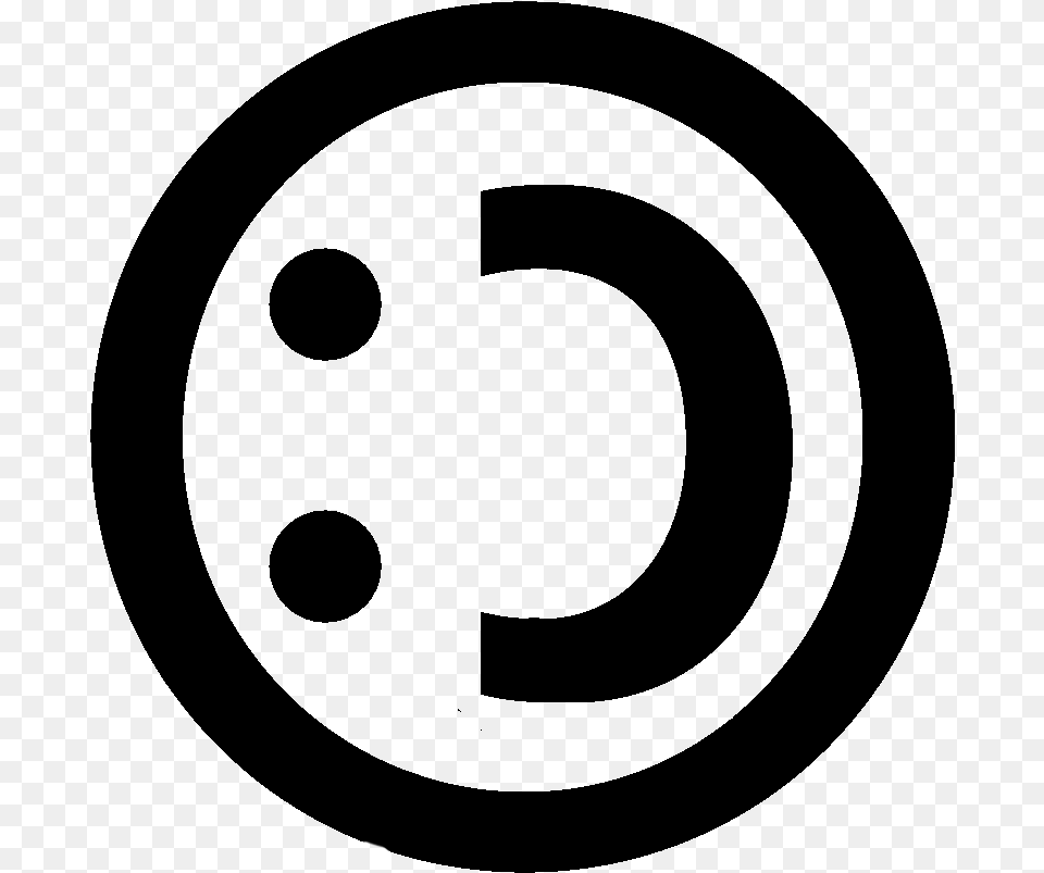 Copyleft Symbol Frowny Face Play Icon Svg, Gray Free Png