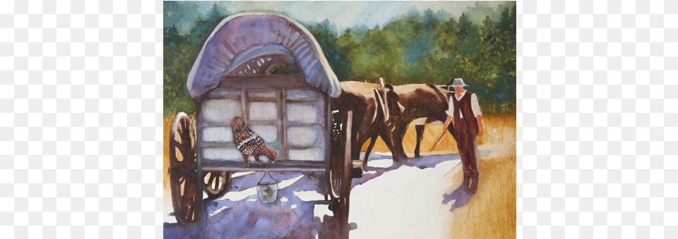 Copyright Waterloo Watercolor Painting, Wagon, Vehicle, Transportation, Person Png Image