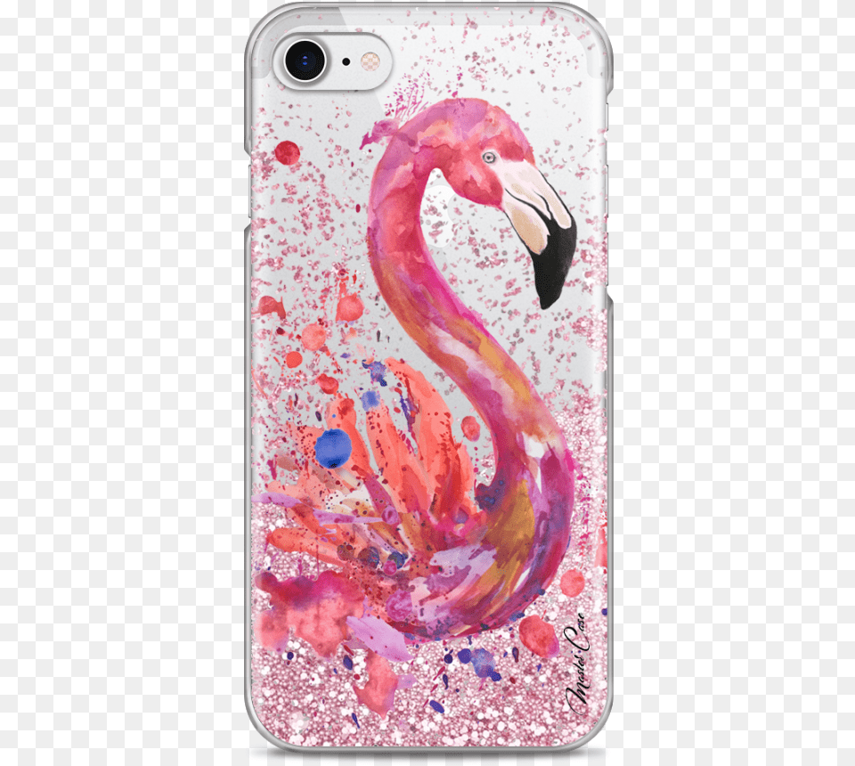 Coque Iphone 78 Pink Glitter Watercolor Summer Flamingo Iphone, Electronics, Phone, Art, Mobile Phone Free Png