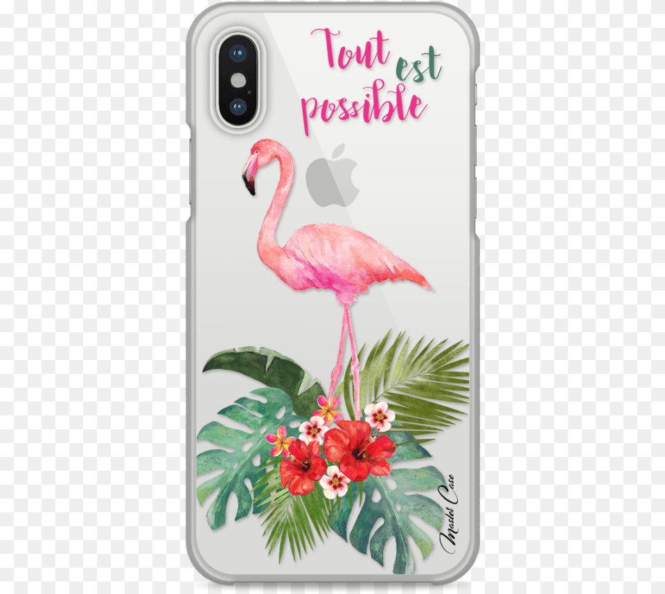 Coque Iphone X Tropical Watercolor Flamingo Coque Iphone X Princesse, Animal, Bird, Electronics, Flower Png