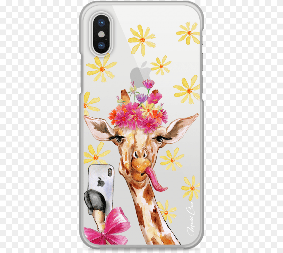 Coque Iphone X Watercolor Floral Giraffe Mobile Phone, Electronics, Mobile Phone, Flower, Plant Free Png