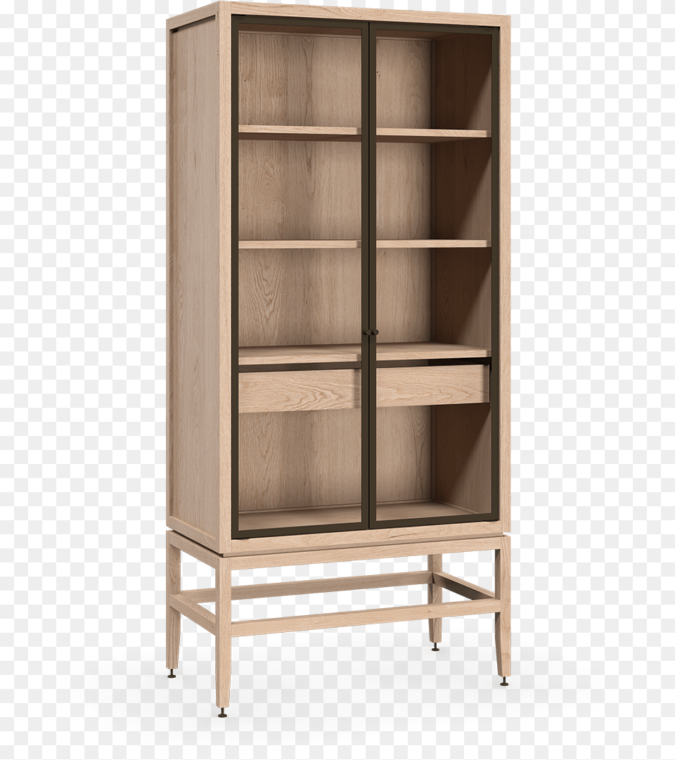 Coquo Volitare White Oak Solid Wood Modular 2 Glass Bookcase, Closet, Cupboard, Furniture, Cabinet Png