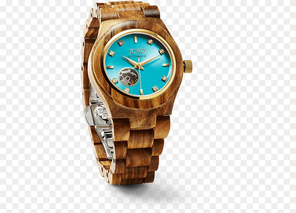 Cora Series Women39s Wood Watch By Jord Zebra Wood And Wood Watch Jord, Wristwatch, Arm, Body Part, Person Png