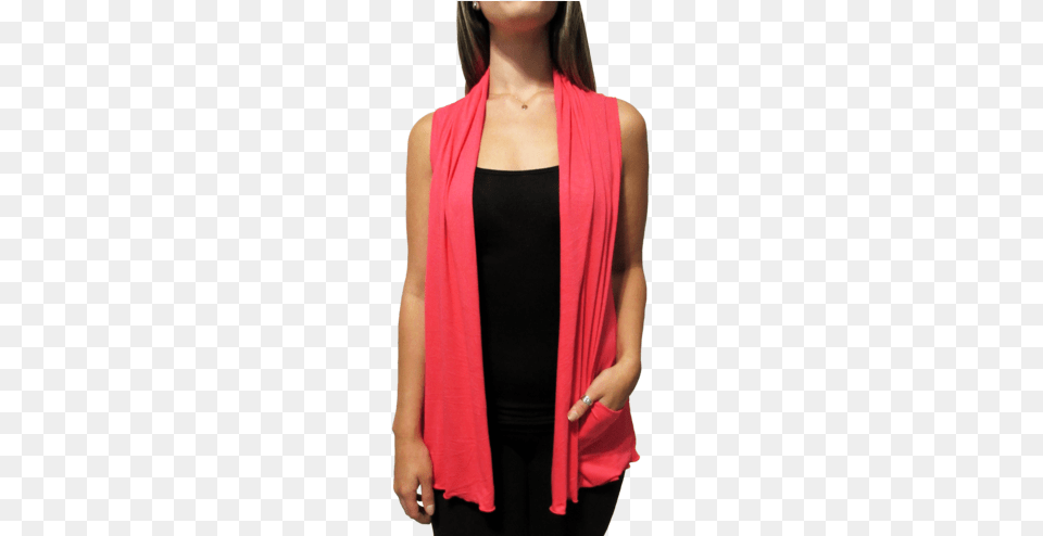 Coral Cardigan Vest Vest, Woman, Adult, Blouse, Clothing Free Png