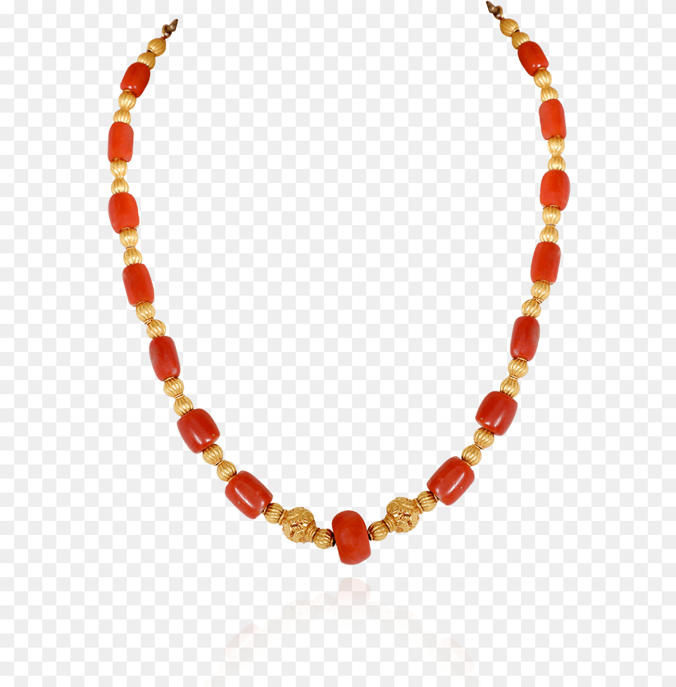 Coral Gold Bead Chain Coral Beads Gold Necklace, Accessories, Bead Necklace, Jewelry, Ornament Png