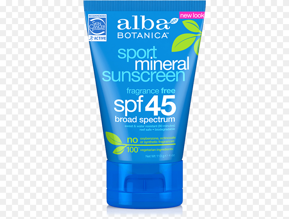 Coral Reef Safe Alba Botanica Very Emollient Mineral Sport Sunscreen, Bottle, Cosmetics, Lotion, Can Free Transparent Png