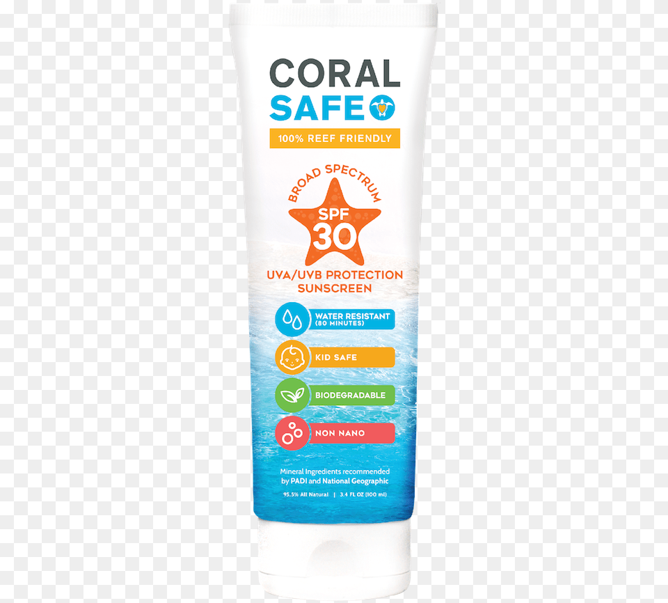 Coral Safe Spf 30 Travel Size Sunscreen Lotion Sunscreen, Bottle, Cosmetics Png Image