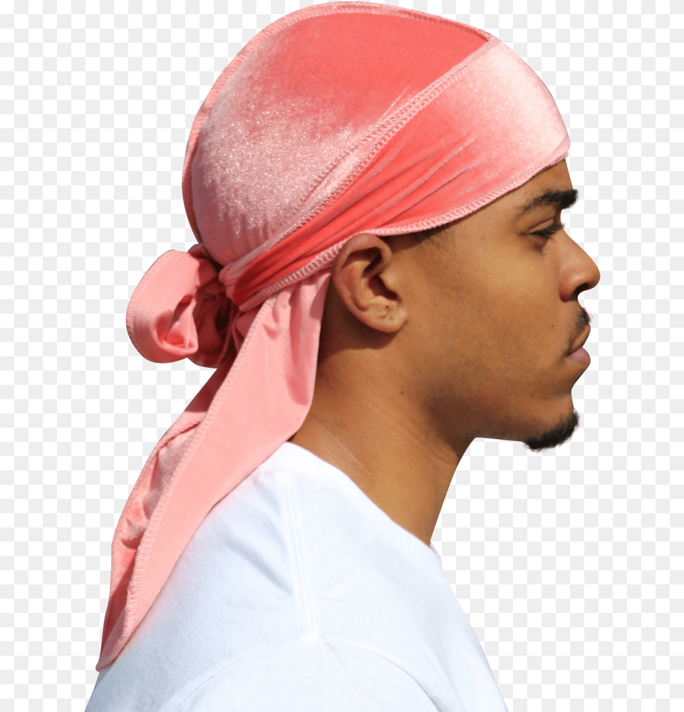 Coral Superior Velvet Durag Red Silky Durag, Accessories, Person, Female, Adult Png