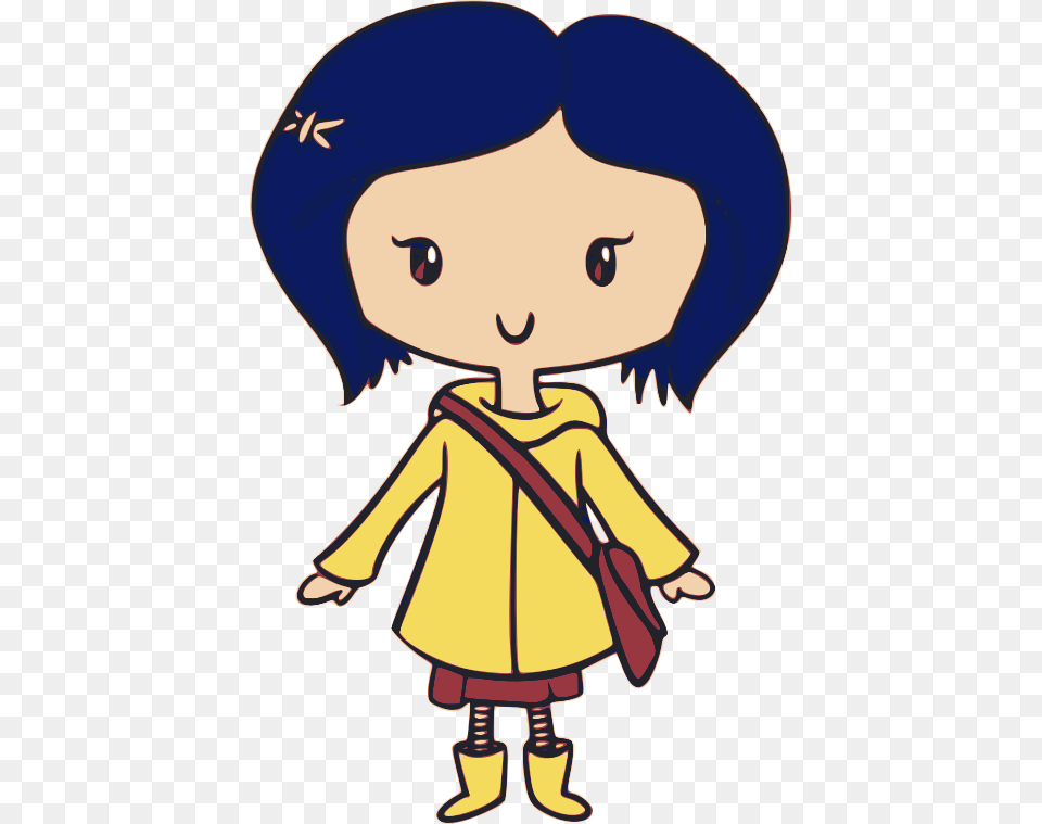 Coraline Clipart Download Coraline Yellow Raincoat, Clothing, Coat, Baby, Cartoon Png Image