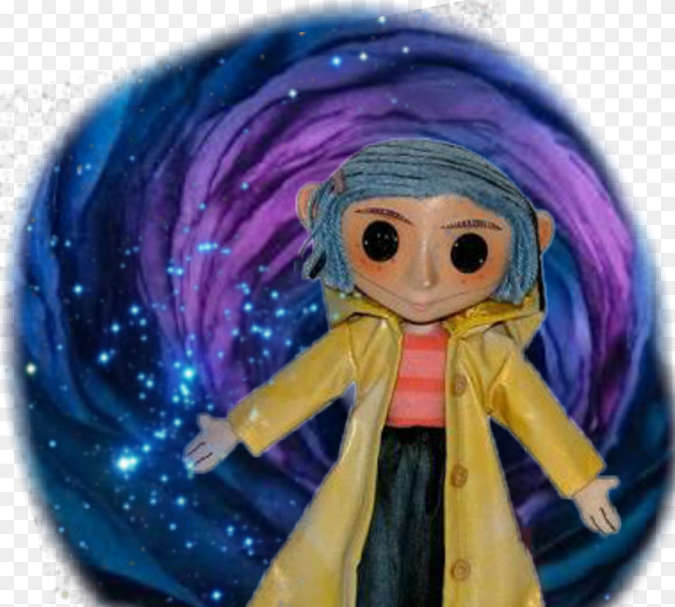 Coraline Tunnel Blue Doll Halloween Creepy Coralinethemovie Coraline, Clothing, Coat, Person, Head Png Image