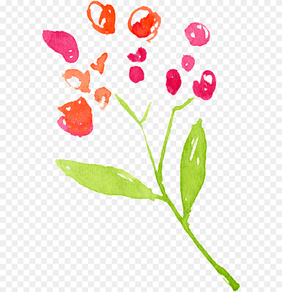Corazn Rojo Flor Ramo Cartoon Transparente Portable Network Graphics, Flower, Leaf, Petal, Plant Free Png Download