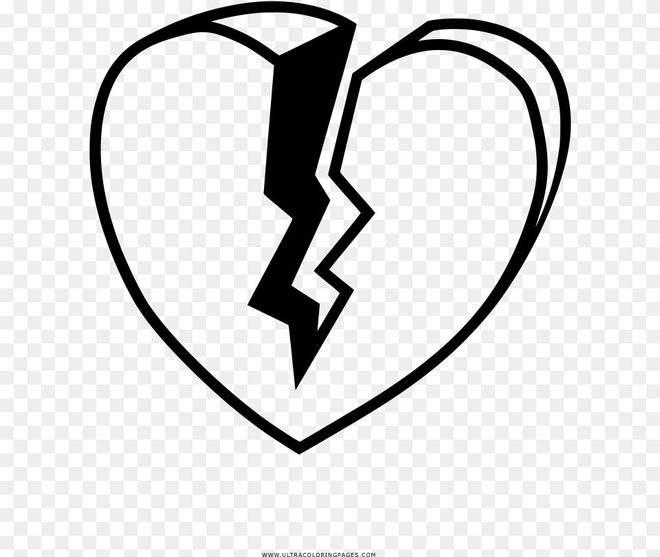 Corazn Roto Pgina Para Colorear Corazon Roto Para Dibujar, Gray Free Transparent Png