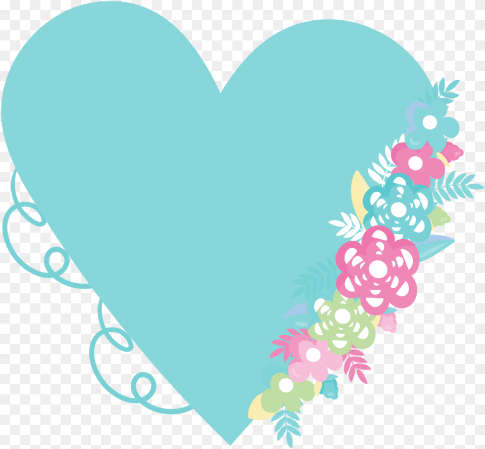 Corazon Flores Vector Stikers Pastel Color Celeste Flores Y Corazon, Heart, Pattern, Art, Graphics Free Transparent Png