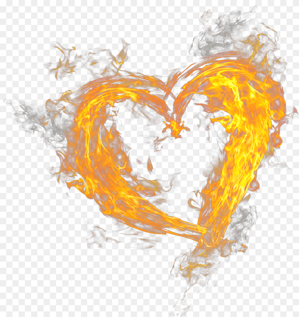 Corazon Fuego Amor Heart Fire Love Heart On Fire, Flame, Bonfire Png