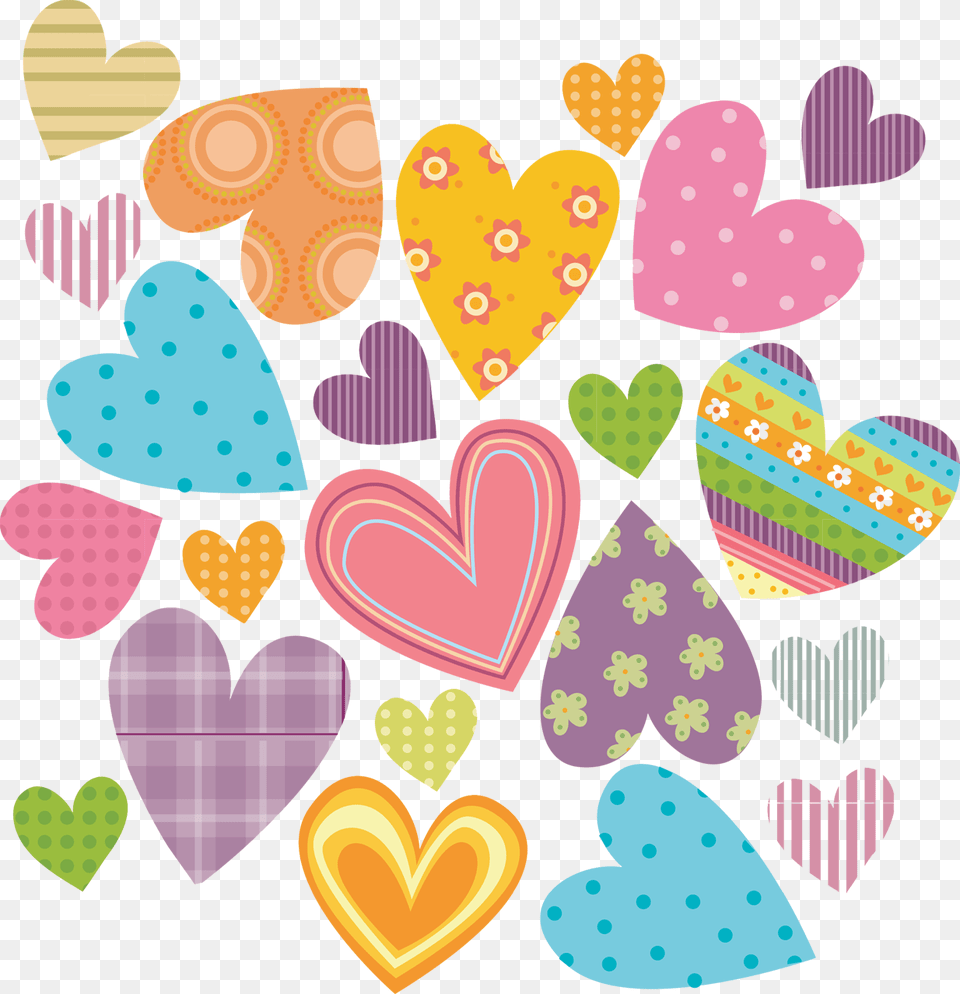 Corazones De Colores, Heart, Pattern Png Image
