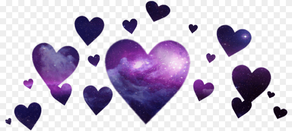 Corazones Heart Corona Crown Galaxy Galaxia Black Heart Crown, Purple, Symbol, Astronomy, Moon Free Transparent Png