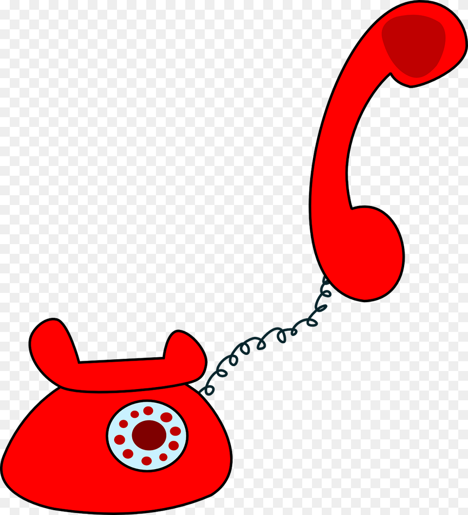 Cord Red Phone Cartoon, Electronics, Dial Telephone Png