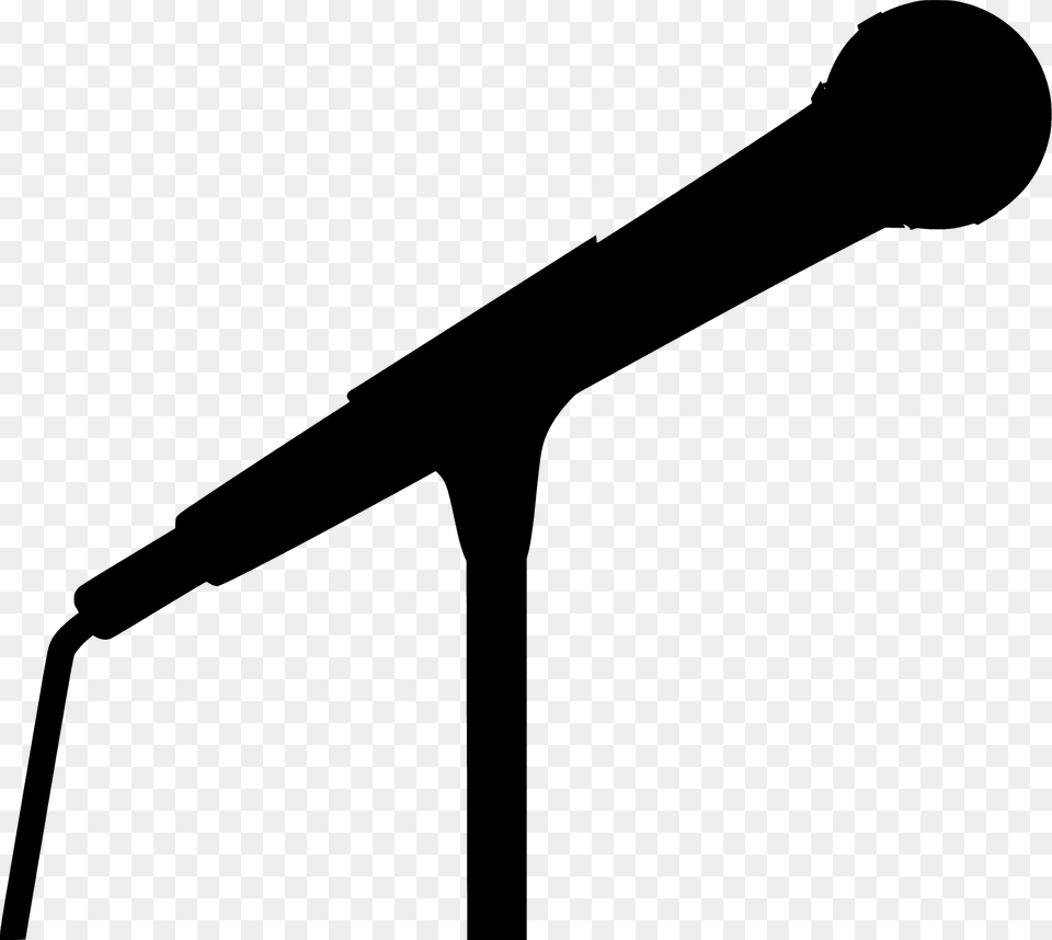 Corded Microphone On A Stand Silhouette, Electrical Device, Blade, Dagger, Knife Free Png Download
