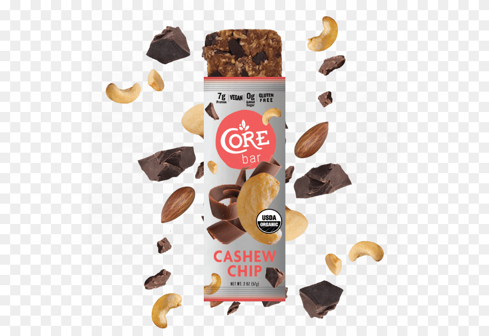 Core Bar Cashew Chip Chocolate, Food, Produce, Nut, Plant Free Png Download