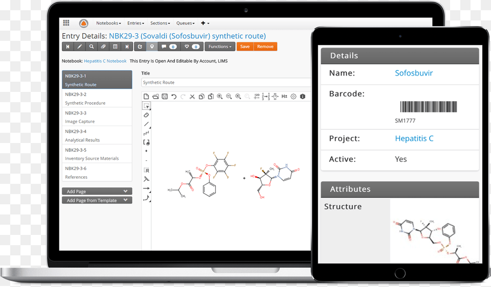 Core Eln On Laptop And Tablet Chemistry Eln, Computer, Electronics, Mobile Phone, Phone Free Png