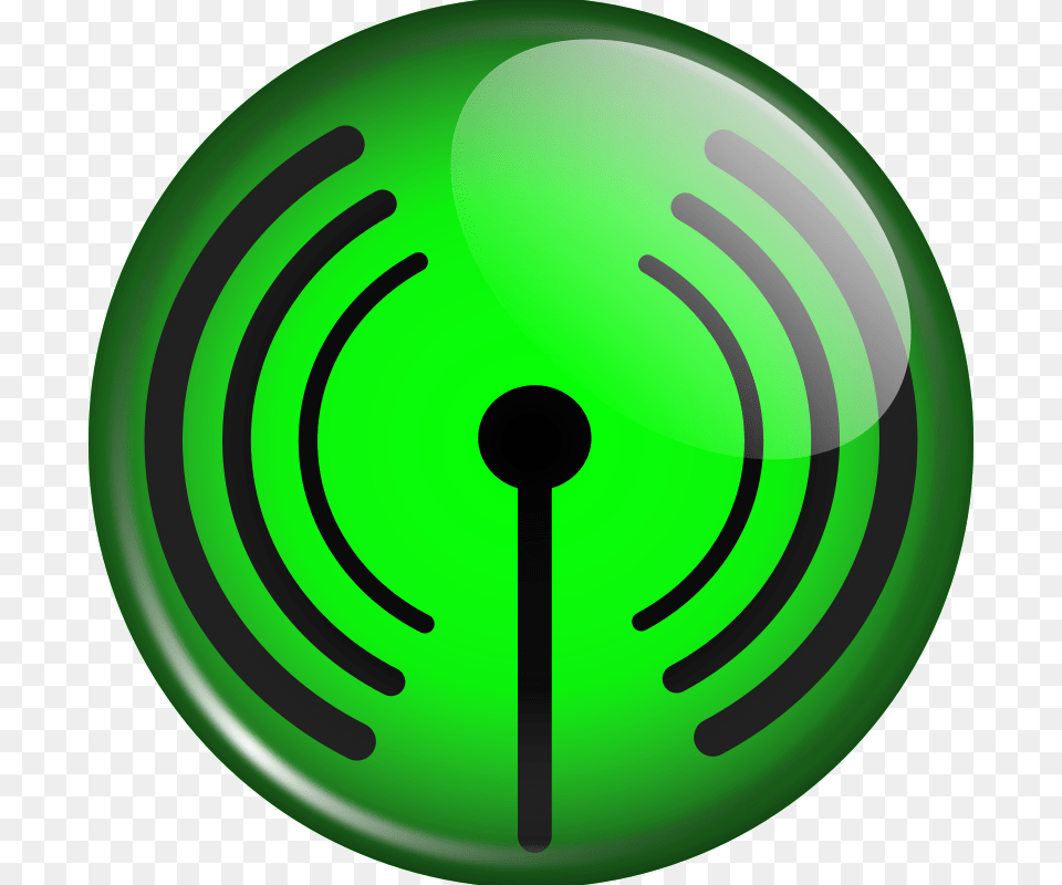 Coredump Glassy Wifi Symbol, Green, Sphere Free Png Download
