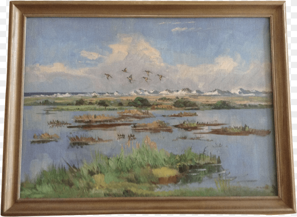Corell Flight Of Waterfowl Landscape Oil Painting Corell Oil Paintings Free Png Download