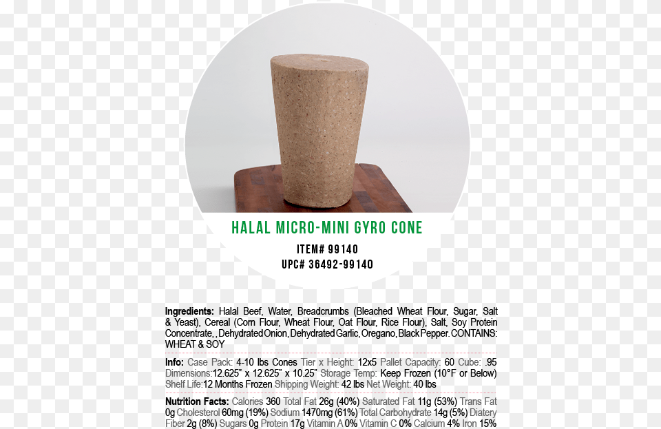 Corfu Halal Gyro Cones Mini Gyro Cone 5 Lb, Cork, Jar Free Png Download