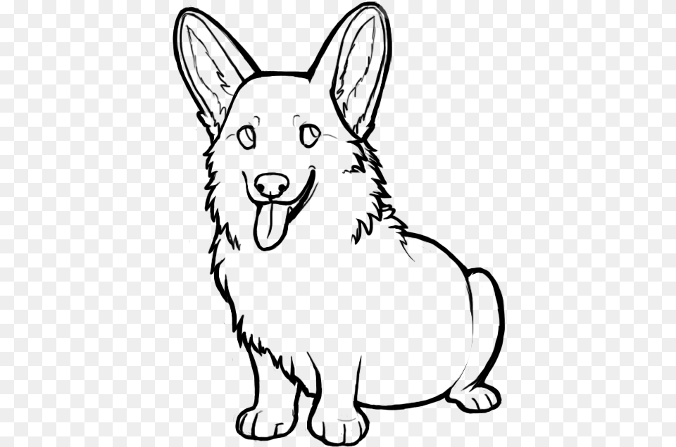 Corgi Outline, Lighting, Gray Free Png Download