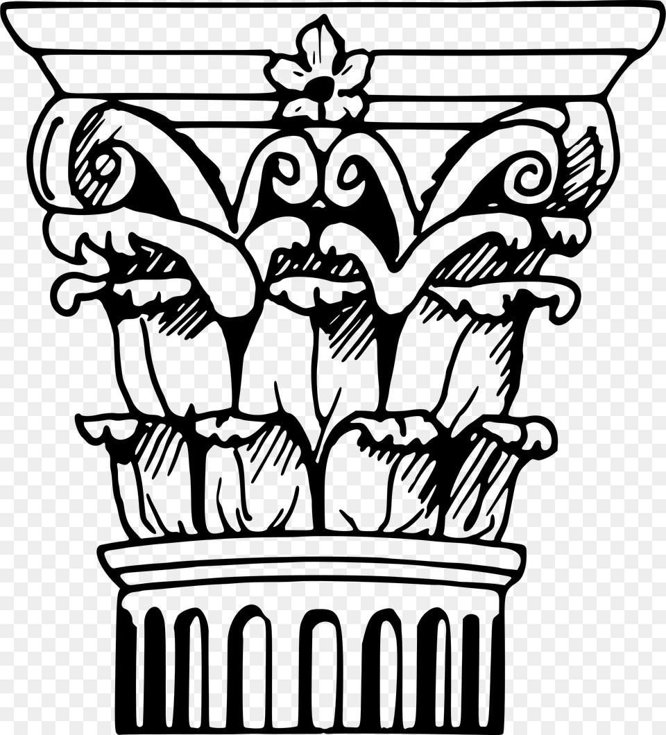 Corinthian Column Clip Arts Corinthian Column Clip Art, Gray Free Png Download