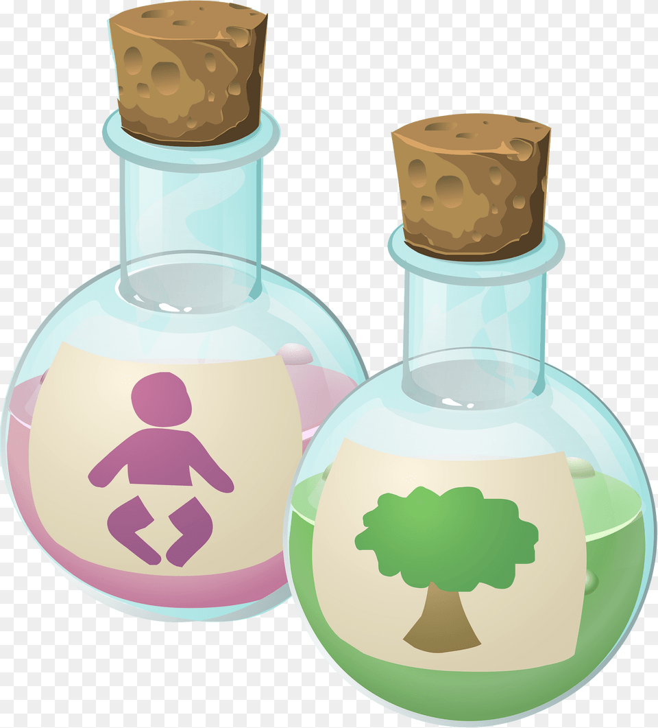 Corked Elixir Bulbs Clipart, Cork, Glass Png Image